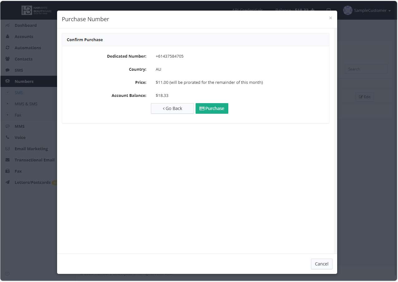 SMS Dedicated Number Setup Guide