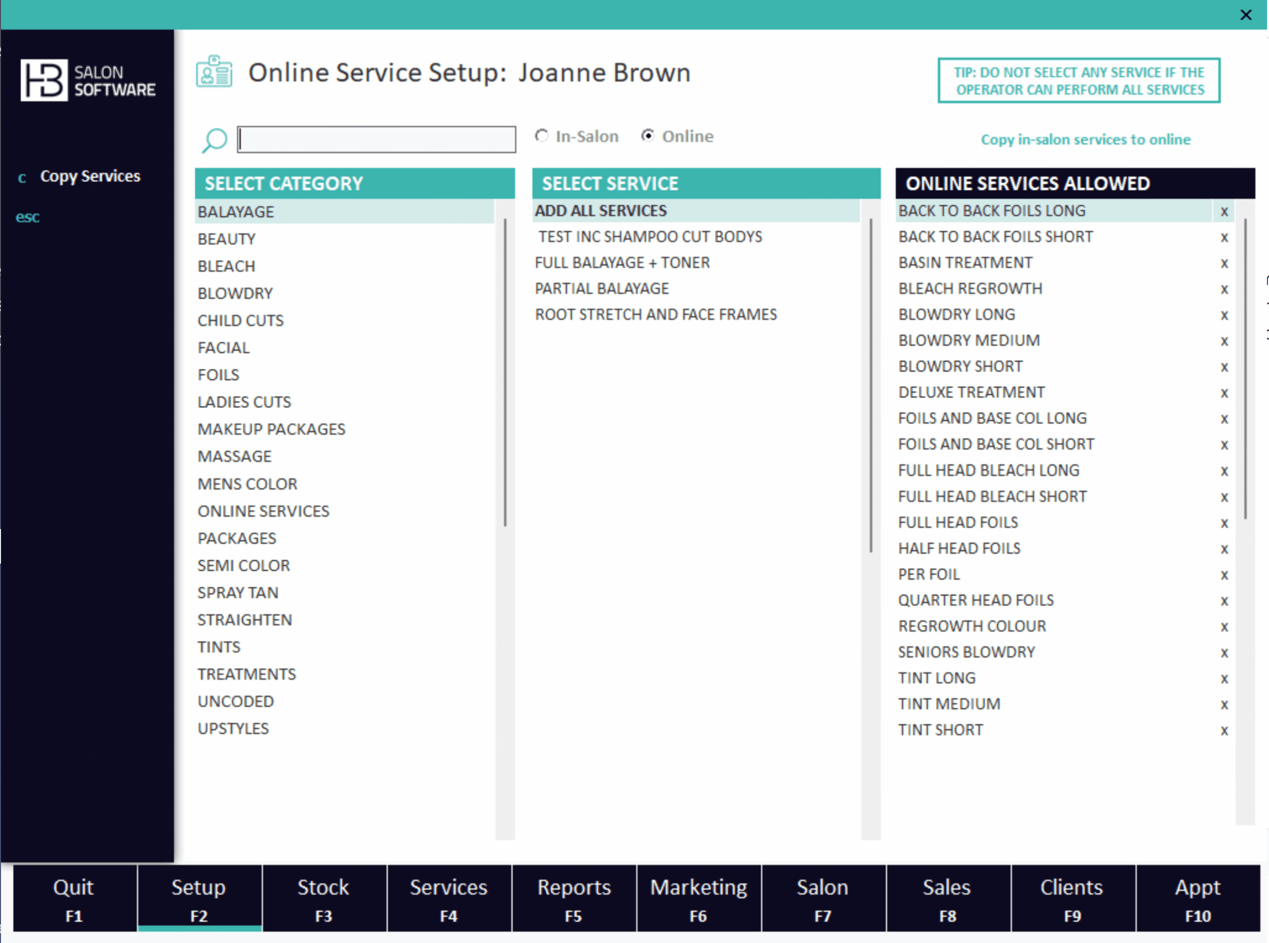 Operator Service Selection